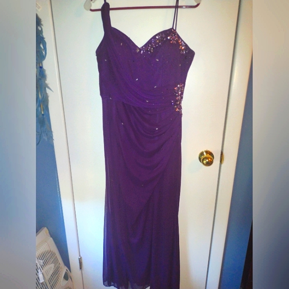 Xscape David's Bridal Purple Prom Dress